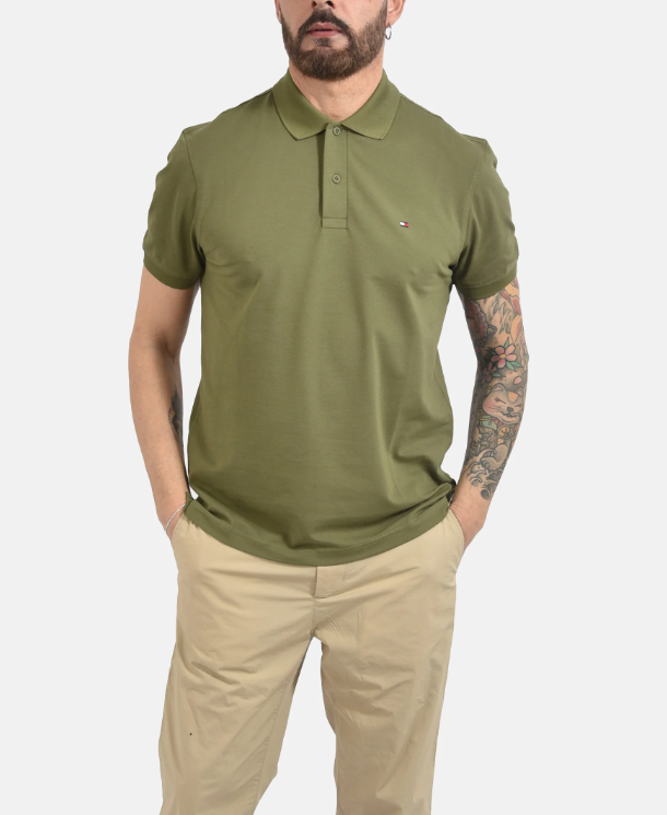 Polo Tommy Hilfiger uomo piqué stretch regular fit