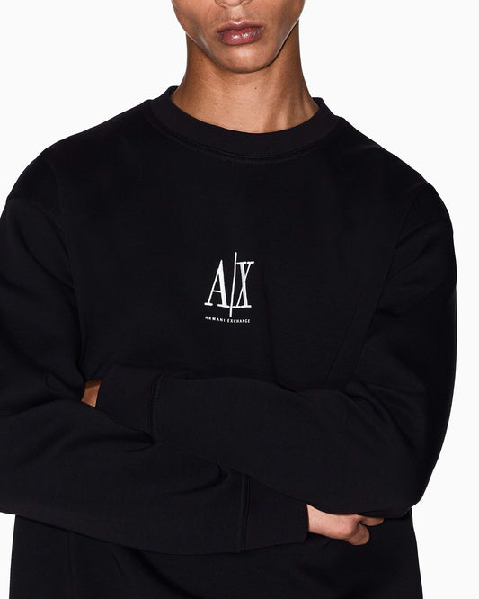 Felpa girocollo uomo Armani Exchange logo ricamato
