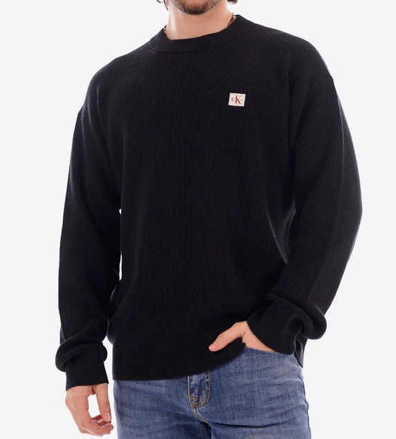 Felpa Calvin Klein Jeans uomo 350 Terry logo cotone misto