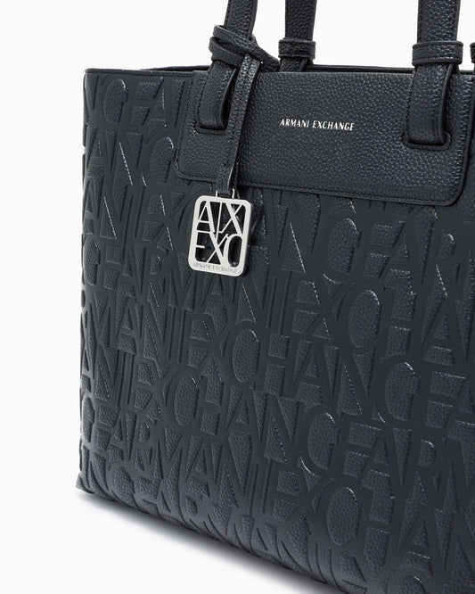 Borsa Armani Exchange donna poliestere logo allover