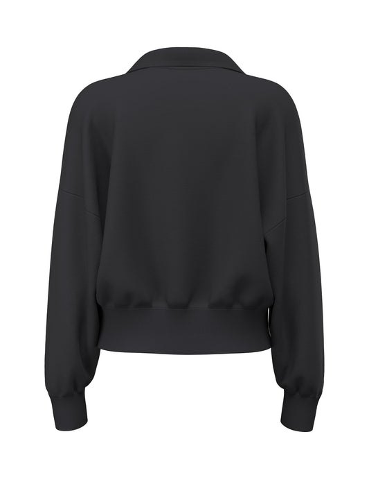 Felpa scollo notch Guess Jeans donna ricamata