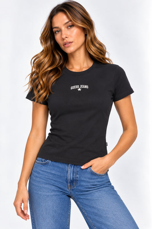 T-shirt stampa stelle slim donna Guess Jeans