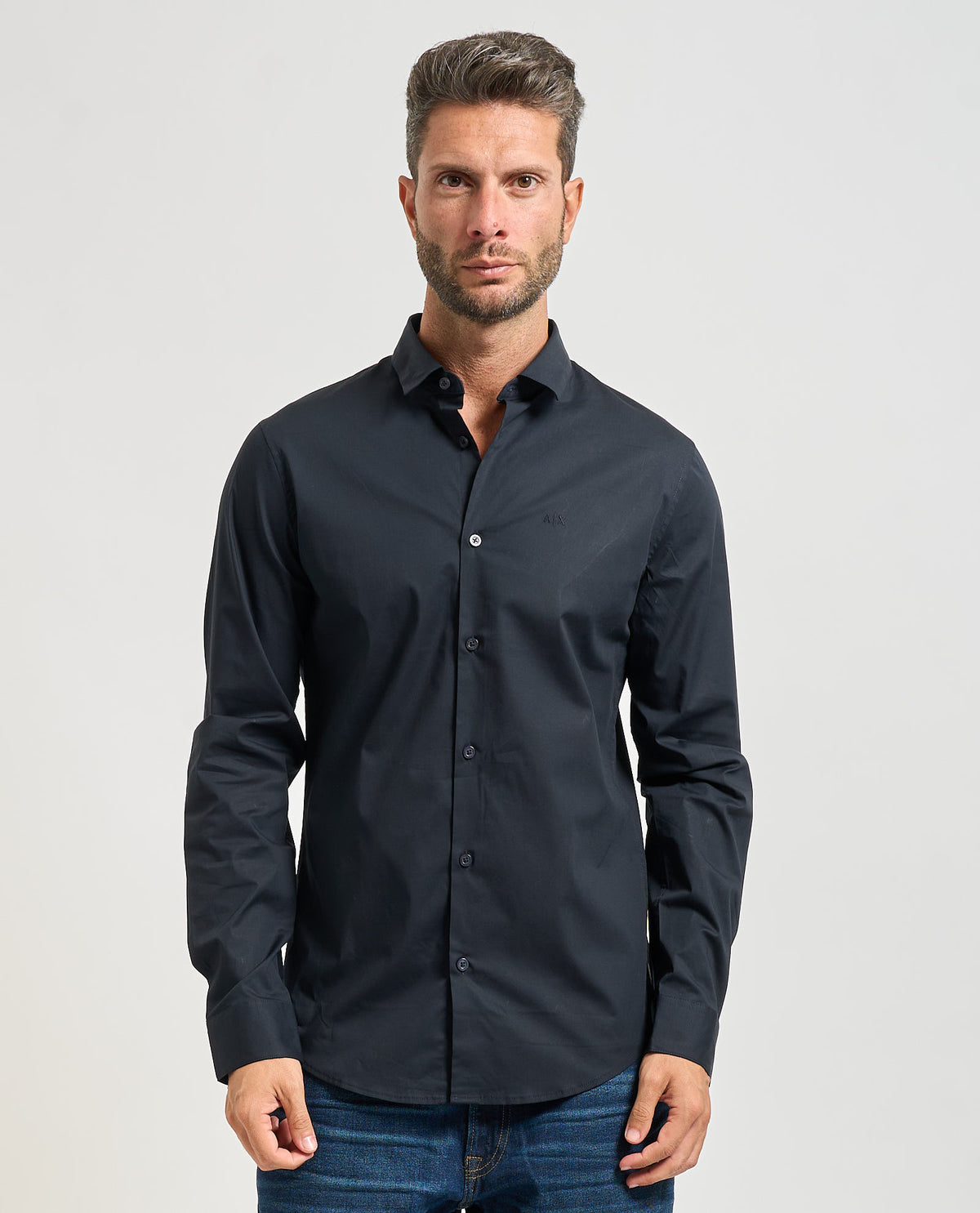Camicia popeline A|X uomo cotone stretch slim