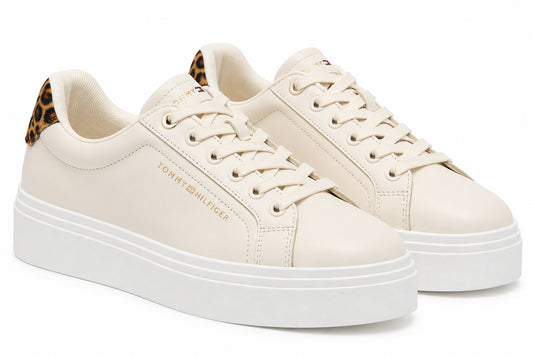 Sneakers Tommy Hilfiger donna platform pelle bovina