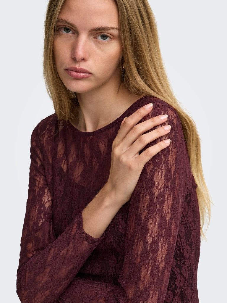 Blusa donna ONLY maglia stretch collo chiuso