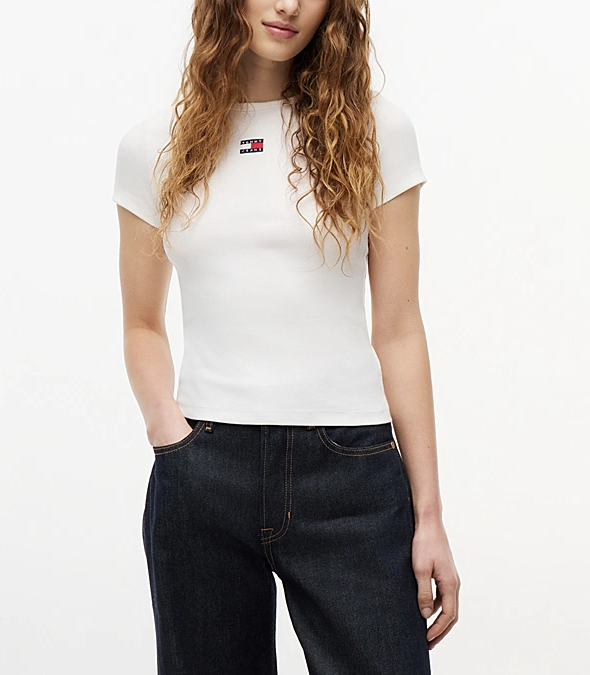 T-shirt Donna Tommy Jeans Slim Badge Jersey PE 2026