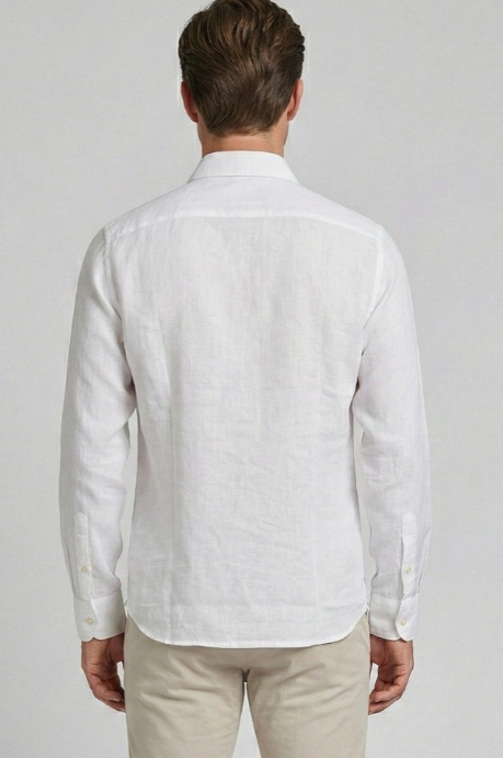 Camicia uomo MARKUP lino manica lunga collo francese