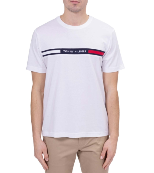 T-shirt Tommy Hilfiger uomo cotone logo ricamato petto