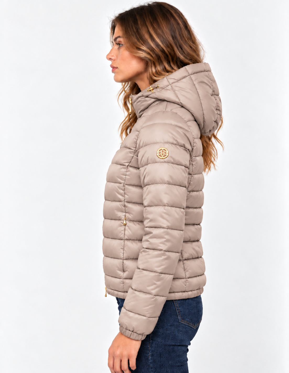 Piumino corto donna MARKUP satin cappuccio
