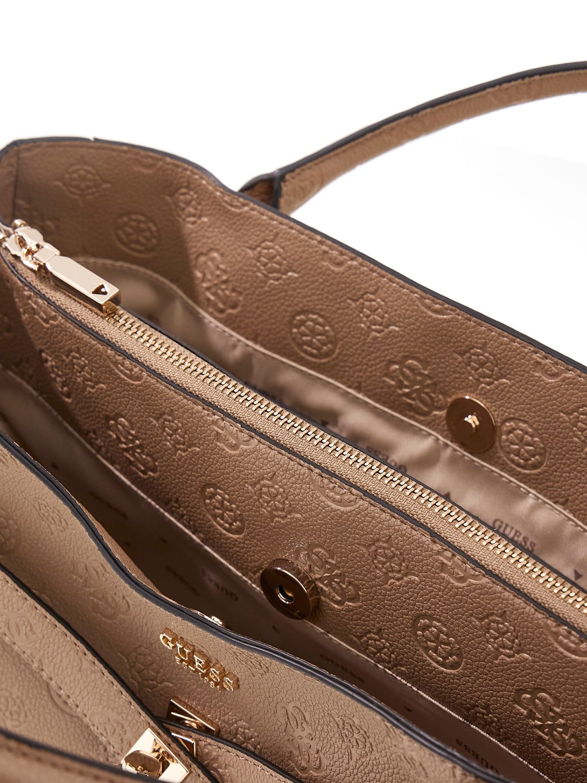 Borsa Guess donna Ella satchel grande logo all-over