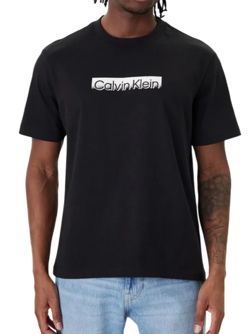 T-shirt Calvin Klein uomo cotone girocollo manica corta logo classico black