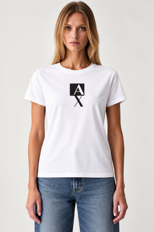 T-shirt donna Armani Exchange A|X cotone manica corta