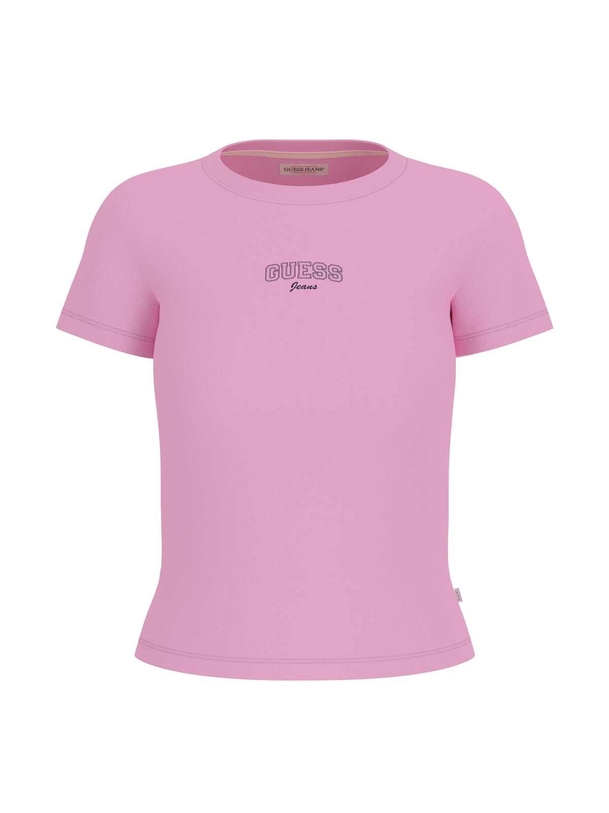 T-shirt Guess Jeans donna slim cotone ricamo logo