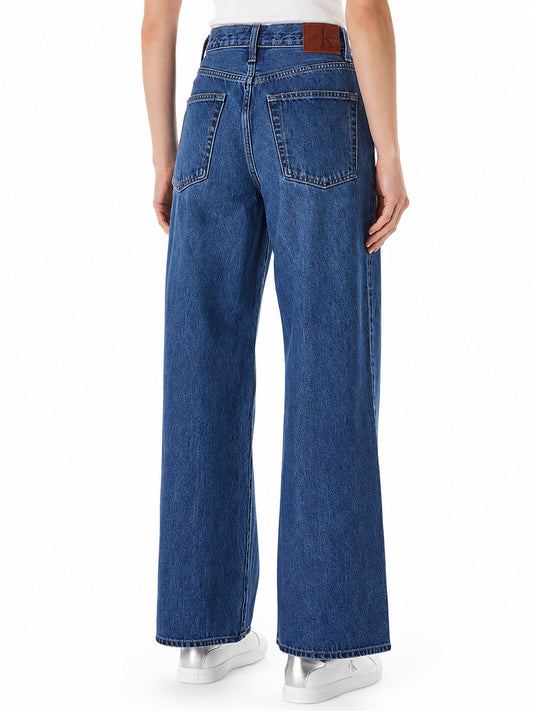 Jeans donna Calvin Klein Jeans wide leg denim indaco