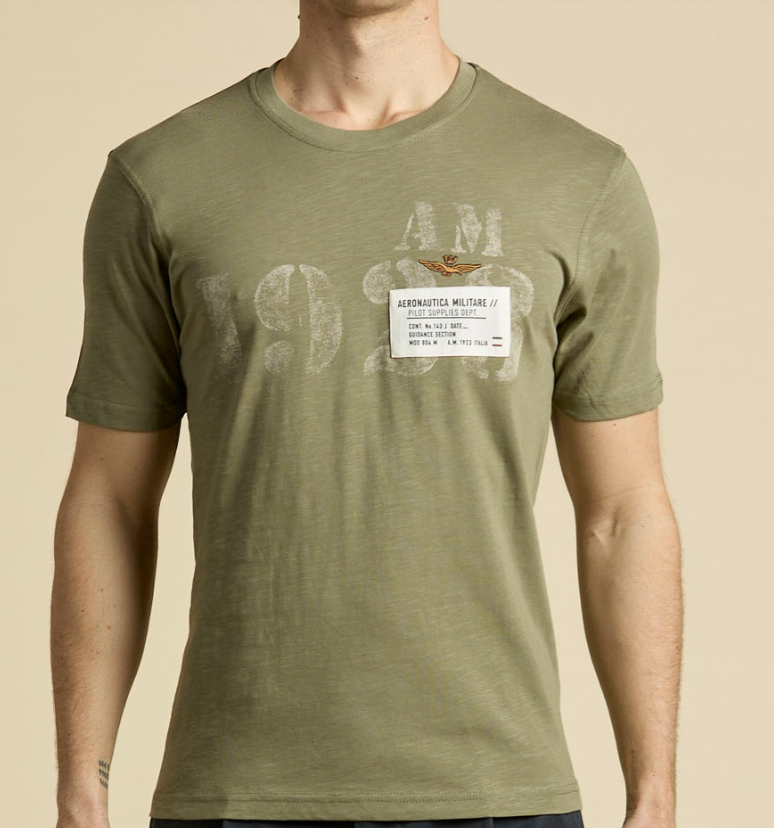 T-shirt manica corta Aeronautica Militare uomo stampa frontale PE 26