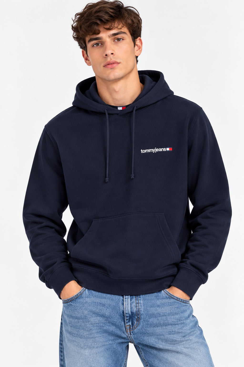 Felpa Tommy Jeans uomo cappuccio cotone regular