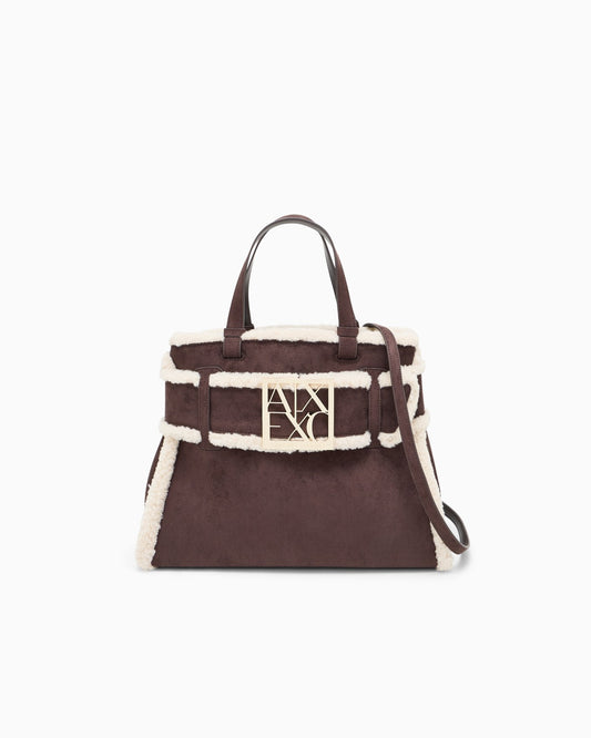 Borsa donna Armani Exchange logo all over similpelle
