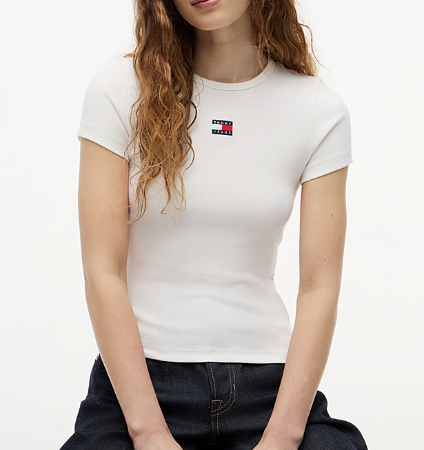 T-shirt Donna Tommy Jeans Slim Badge Jersey PE 2026