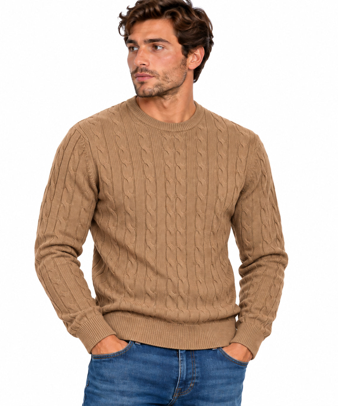 Maglia MARKUP uomo girocollo trecce viscosa
