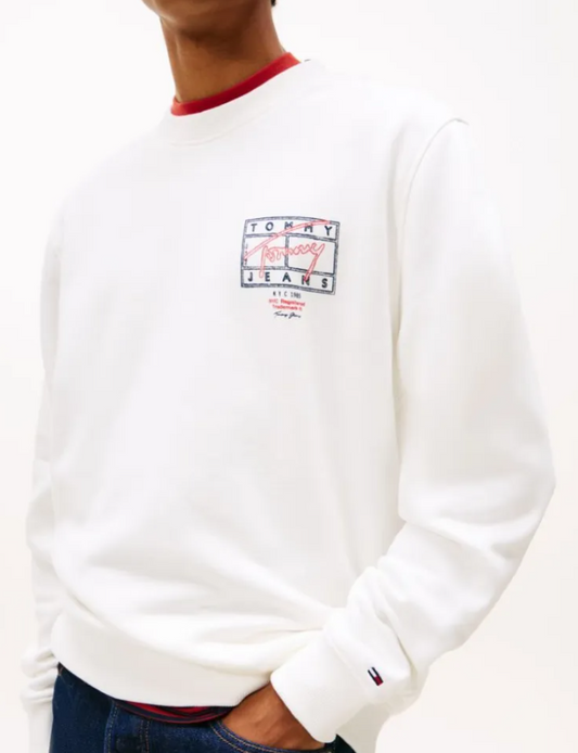 Felpa Tommy Jeans uomo regular entry cotone PE 2026