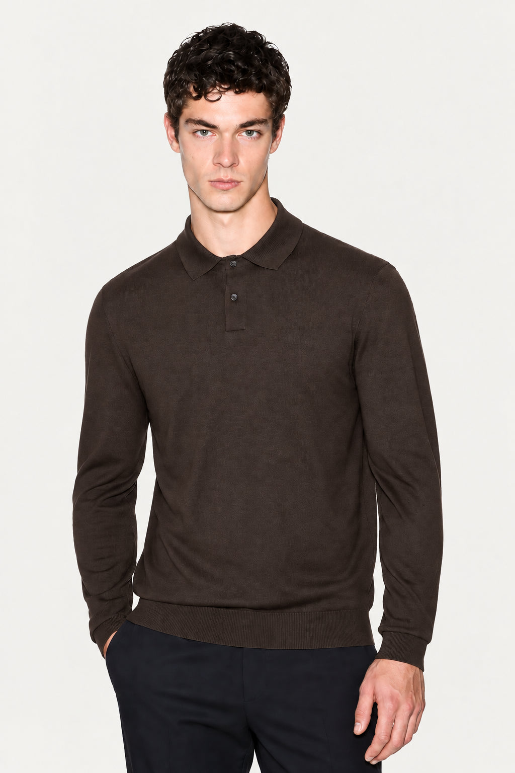 Polo uomo Armani Exchange logo misto lana