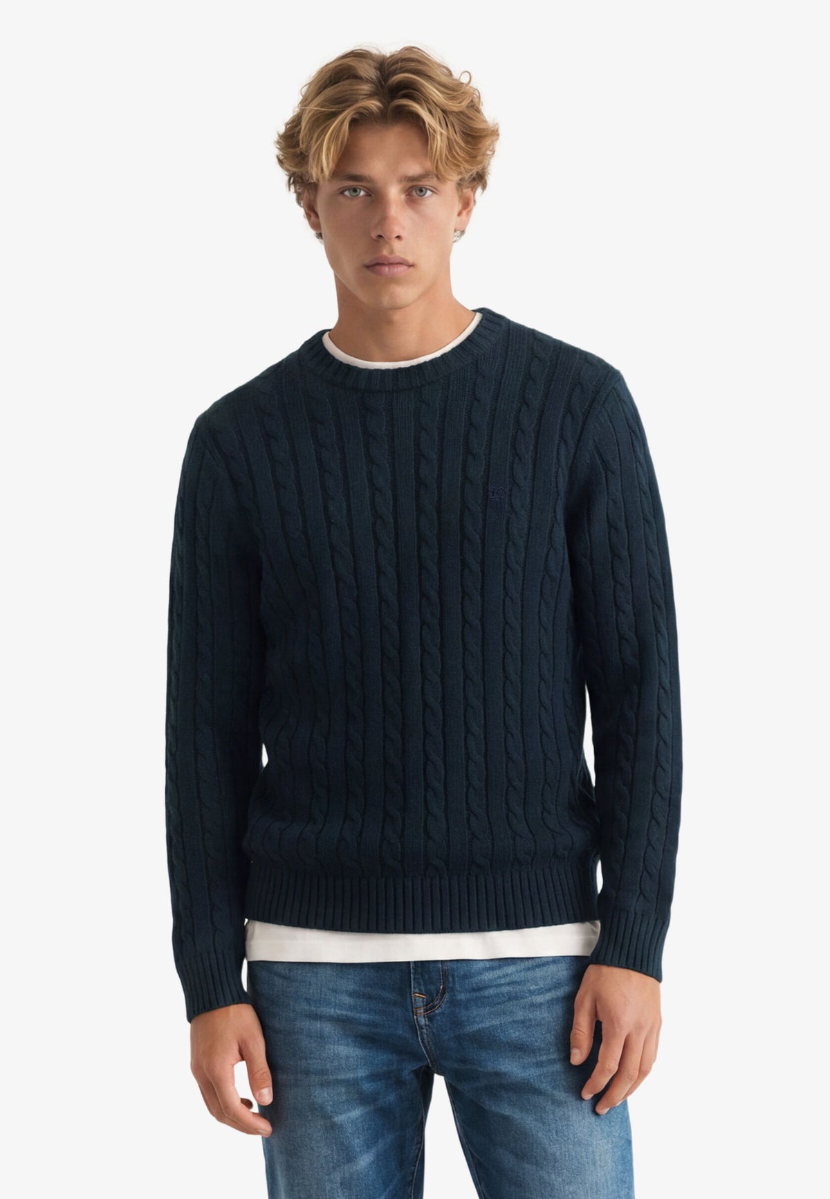 Maglione trecce girocollo Superdry uomo cotone