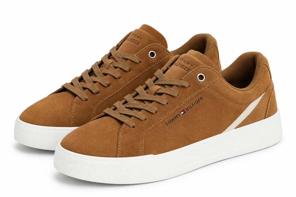 Sneakers court camoscio Tommy Hilfiger uomo
