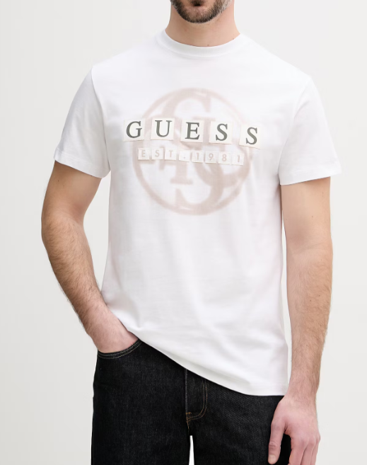 T-shirt Guess uomo patch logo 4G cotone