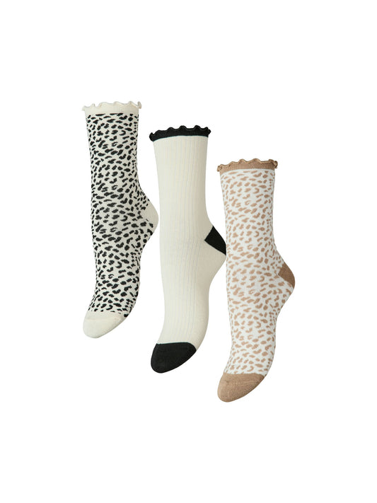 Calze PIECES donna cotone animalier AI 2026