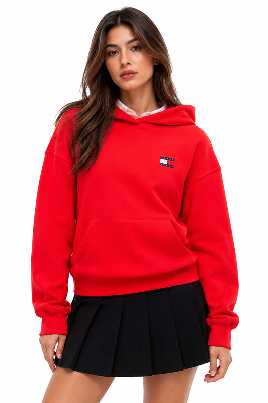 Felpa donna Tommy Jeans boxy fit stampa cotone