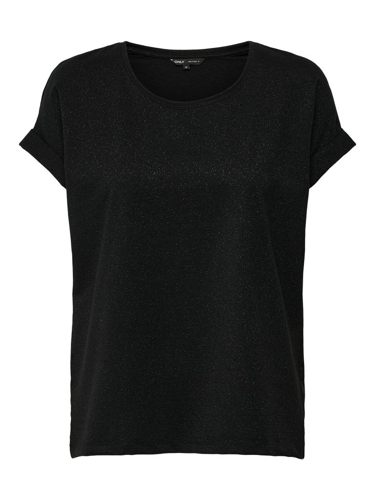 T-shirt donna ONLY viscosa filato metallizzato