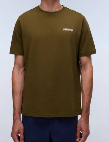 T-shirt logo Napapijri uomo cotone girocollo