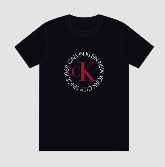 T-shirt manica corta Calvin Klein Jeans uomo cotone con stampa black