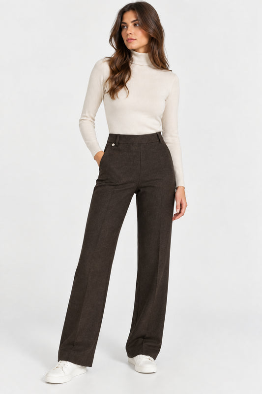 Pantalone ampio Ragno donna Compact vita elasticizzata