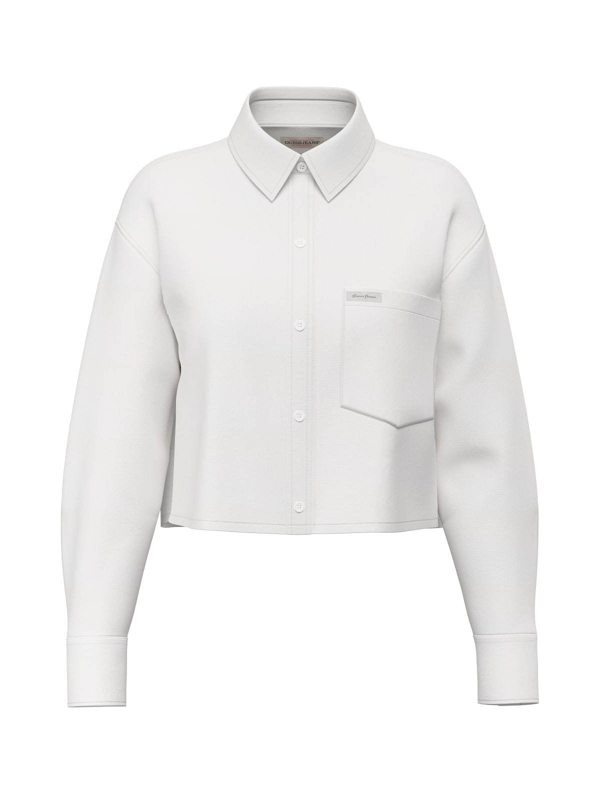 Camicia Guess Jeans donna cotone cropped manica lunga