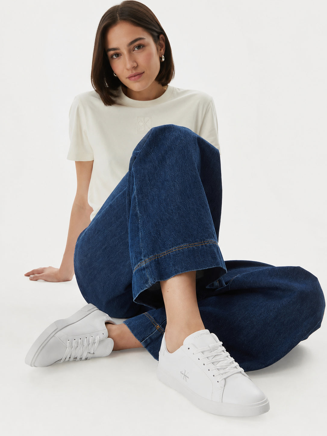 Sneakers Calvin Klein donna pelle suola cupsole