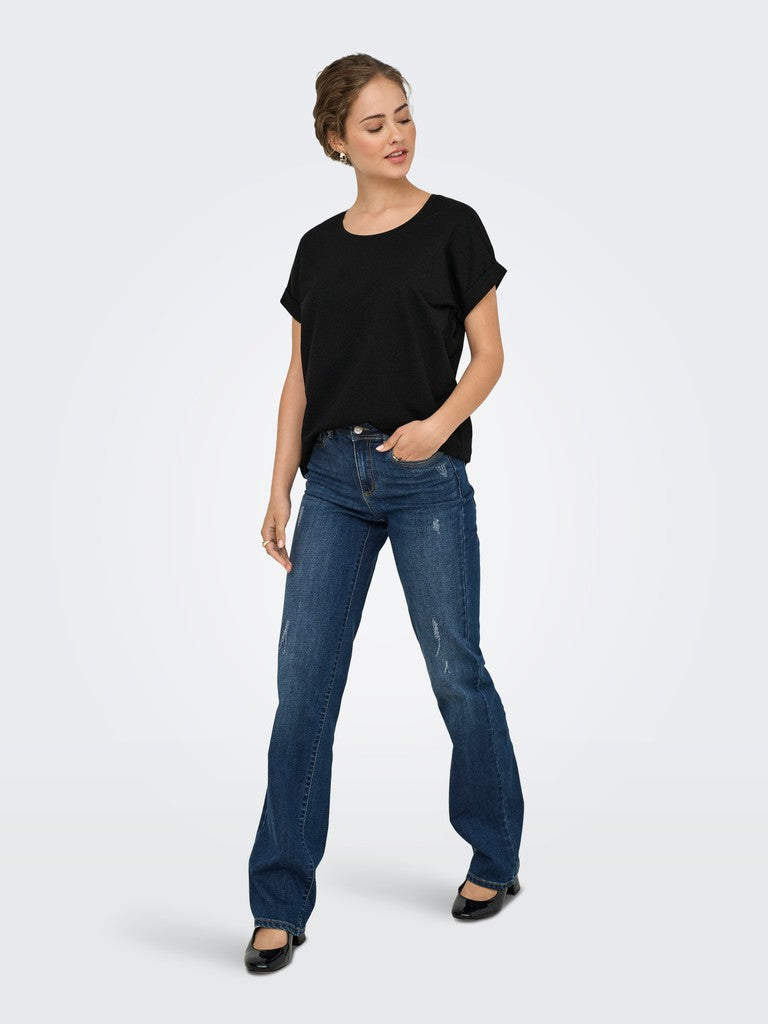 T-shirt donna ONLY viscosa filato metallizzato