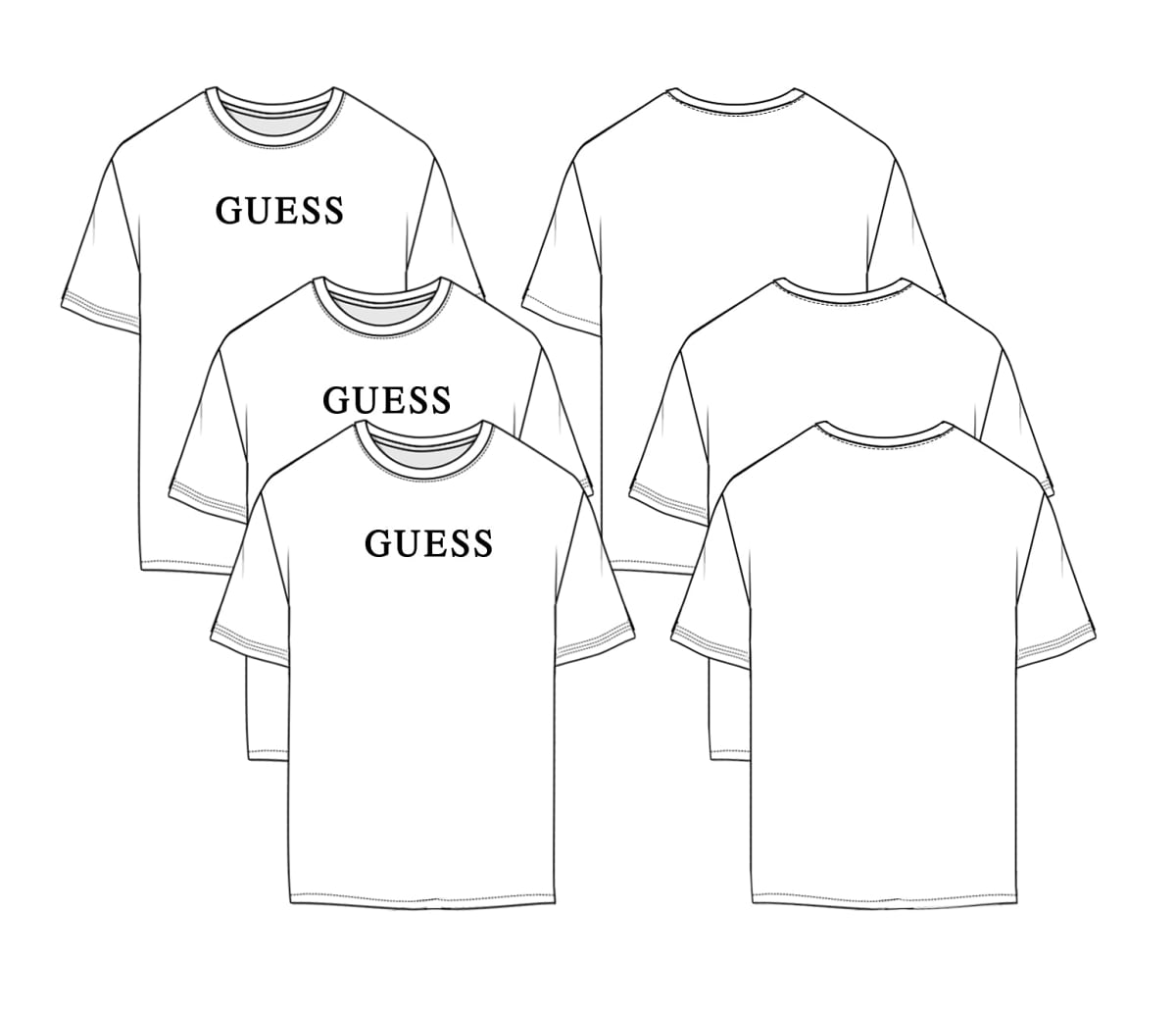 Tris t-shirt intima logo girocollo uomo Guess