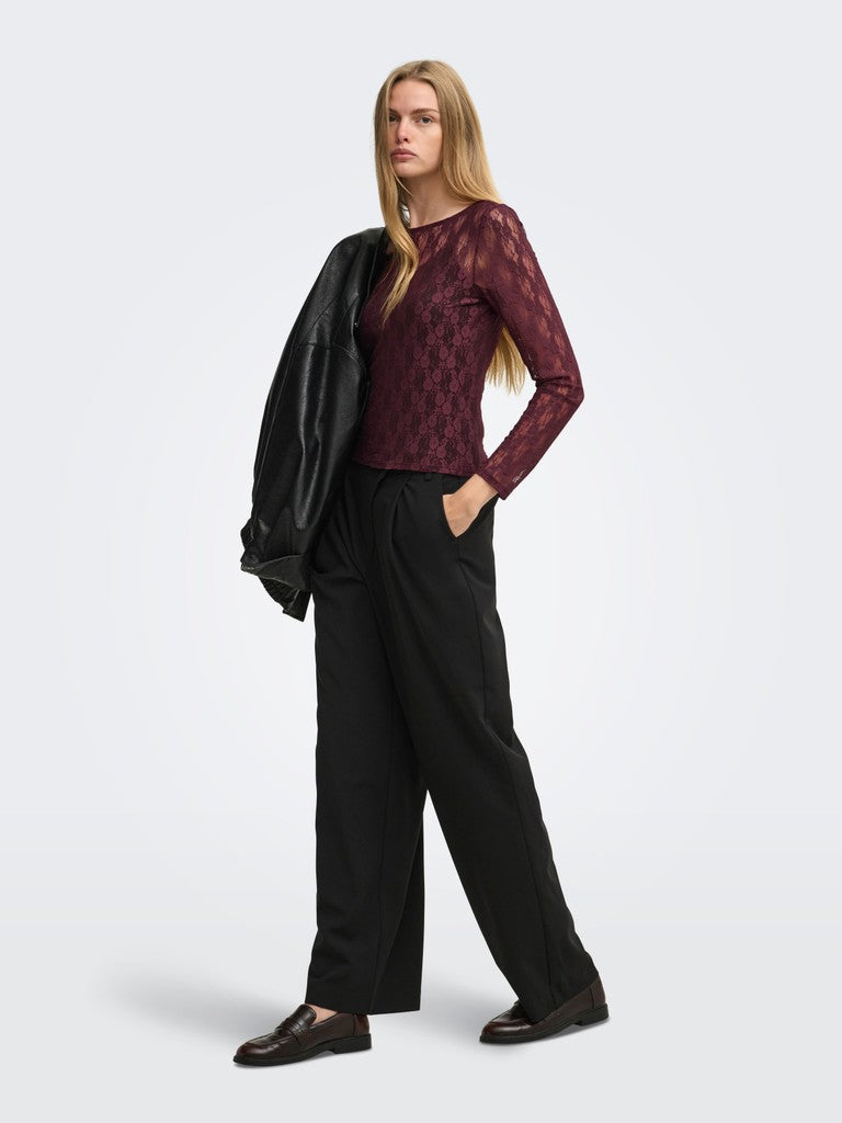 Blusa donna ONLY maglia stretch collo chiuso