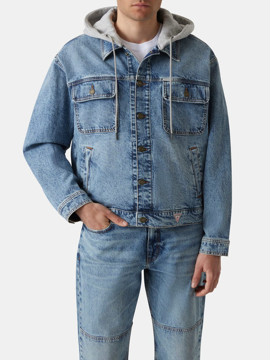 Giubbotto Guess Jeans uomo denim trucker cropped