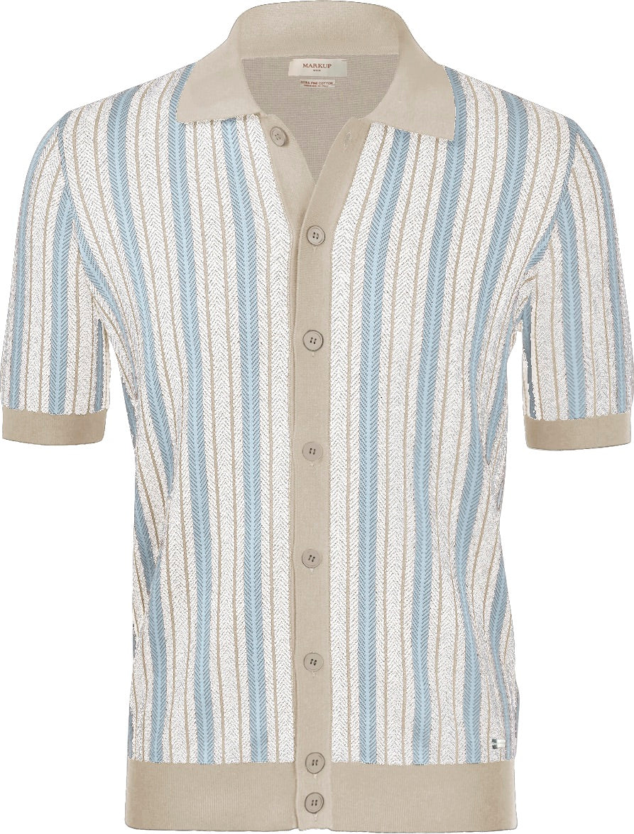 Camicia uomo MARKUP mezza manica rigata cotone