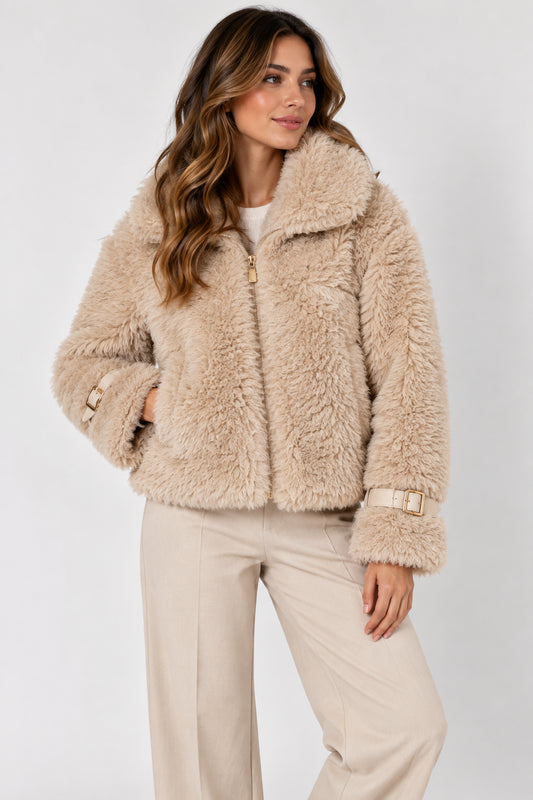 Giacca donna Yes Zee effetto peluche