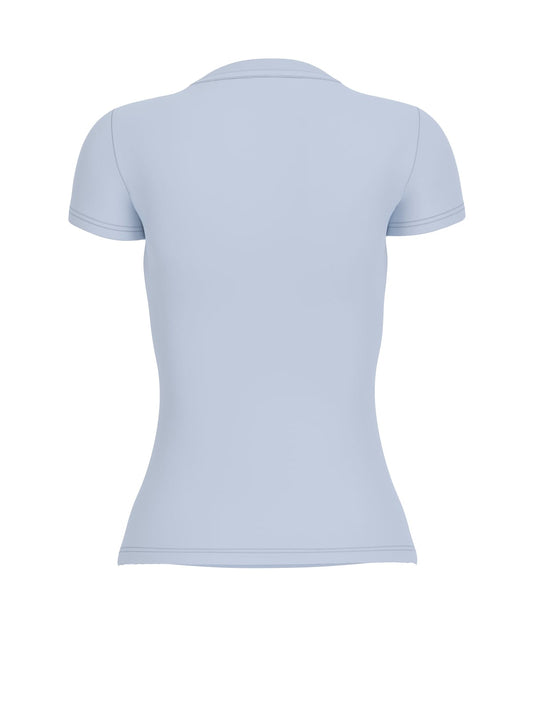 T-shirt Guess donna Feather Triangle cotone