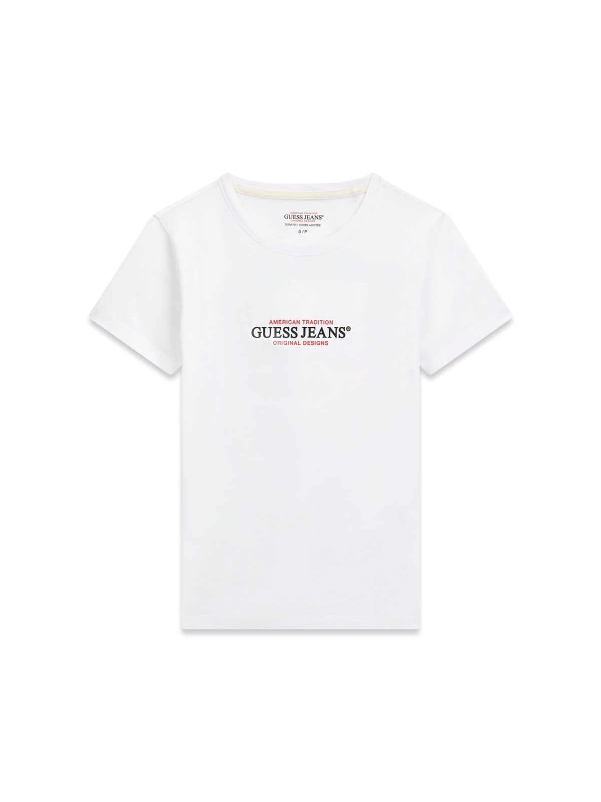 T-shirt donna Guess Jeans slim girocollo triangle
