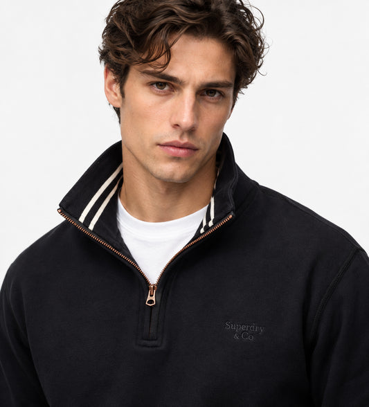 Felpa mezza zip Superdry uomo logo
