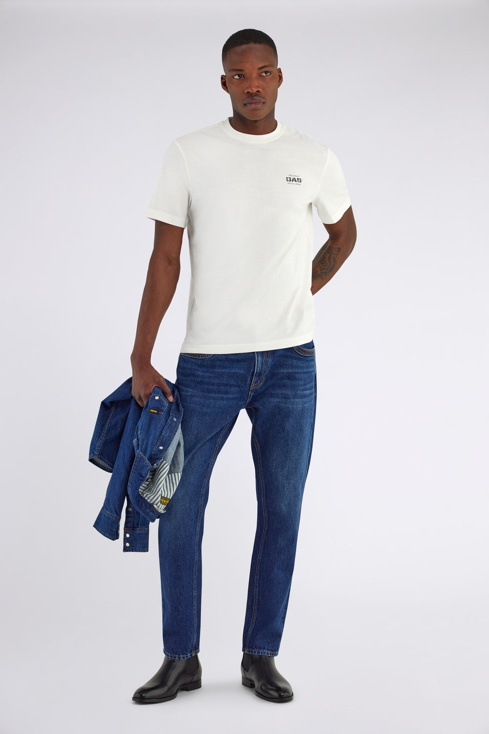 T-shirt GAS uomo Mark cotone girocollo logo