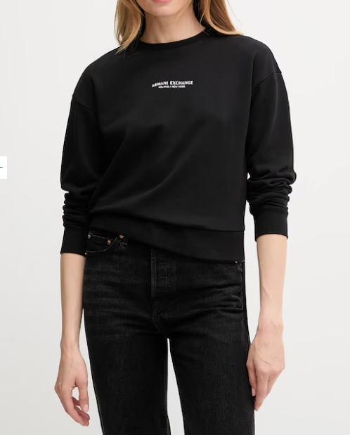 Felpa donna Armani Exchange A|X zip cappuccio cotone