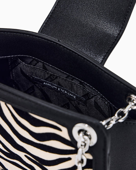 Mini borsa Armani Exchange donna logo allover poliestere