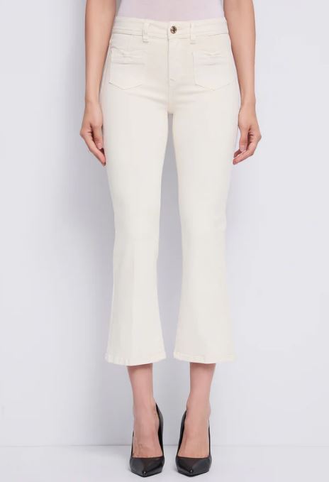 Pantalone donna Gaudi Jeans flaire cropped cotone stretch pe26