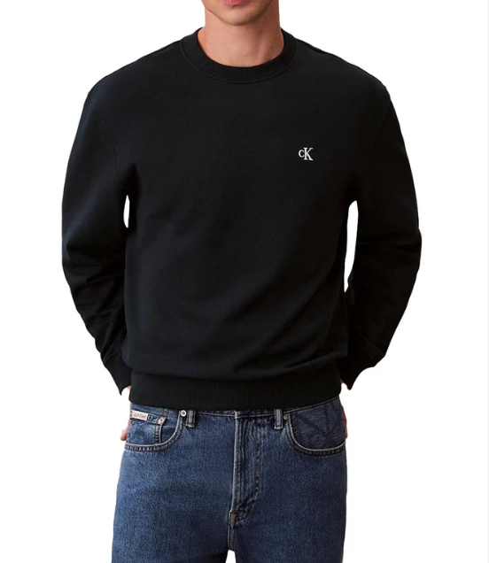 Felpa Calvin Klein Jeans uomo 350 Terry logo cotone nurture navy